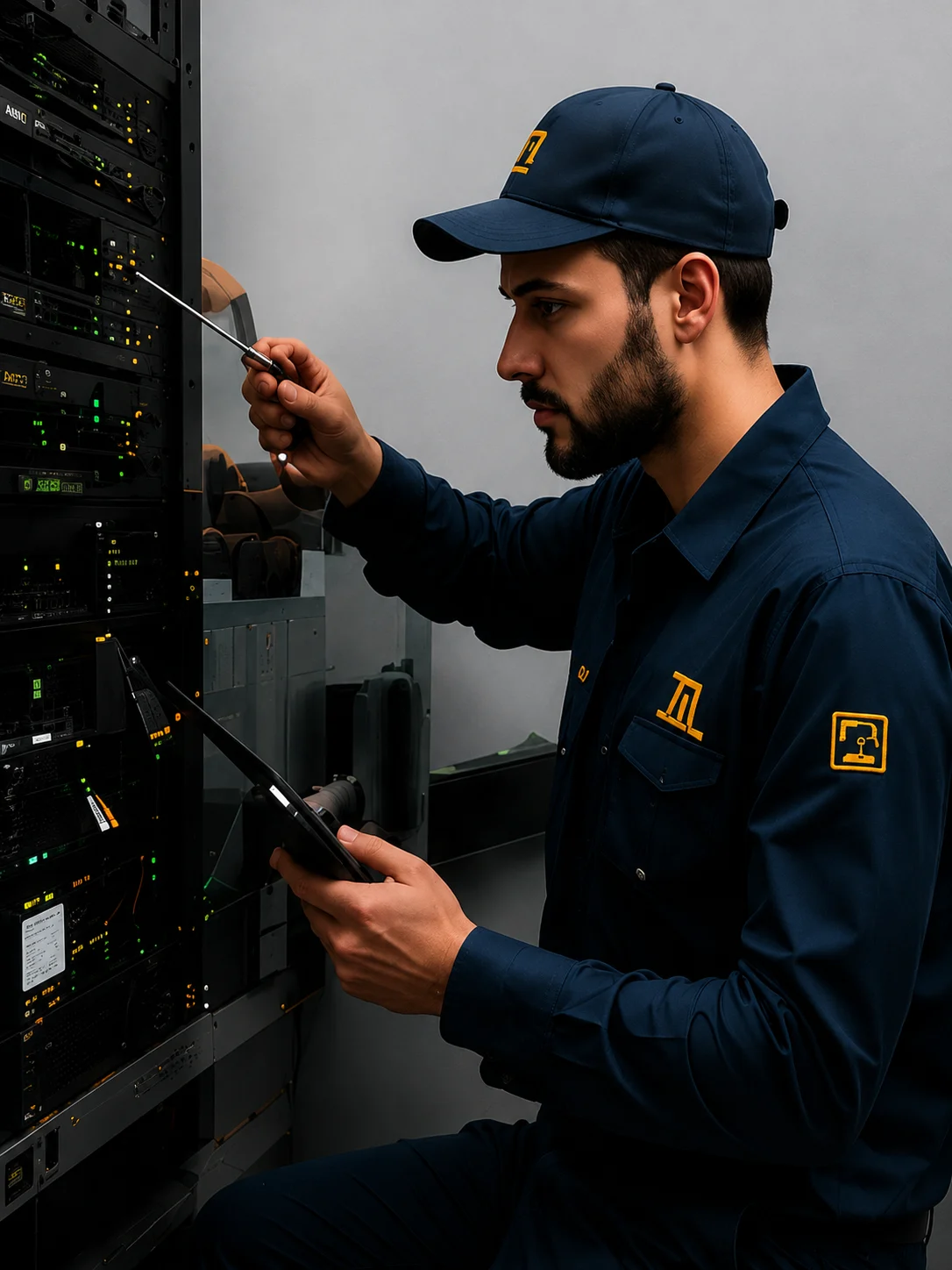 Technician performing maintenance service