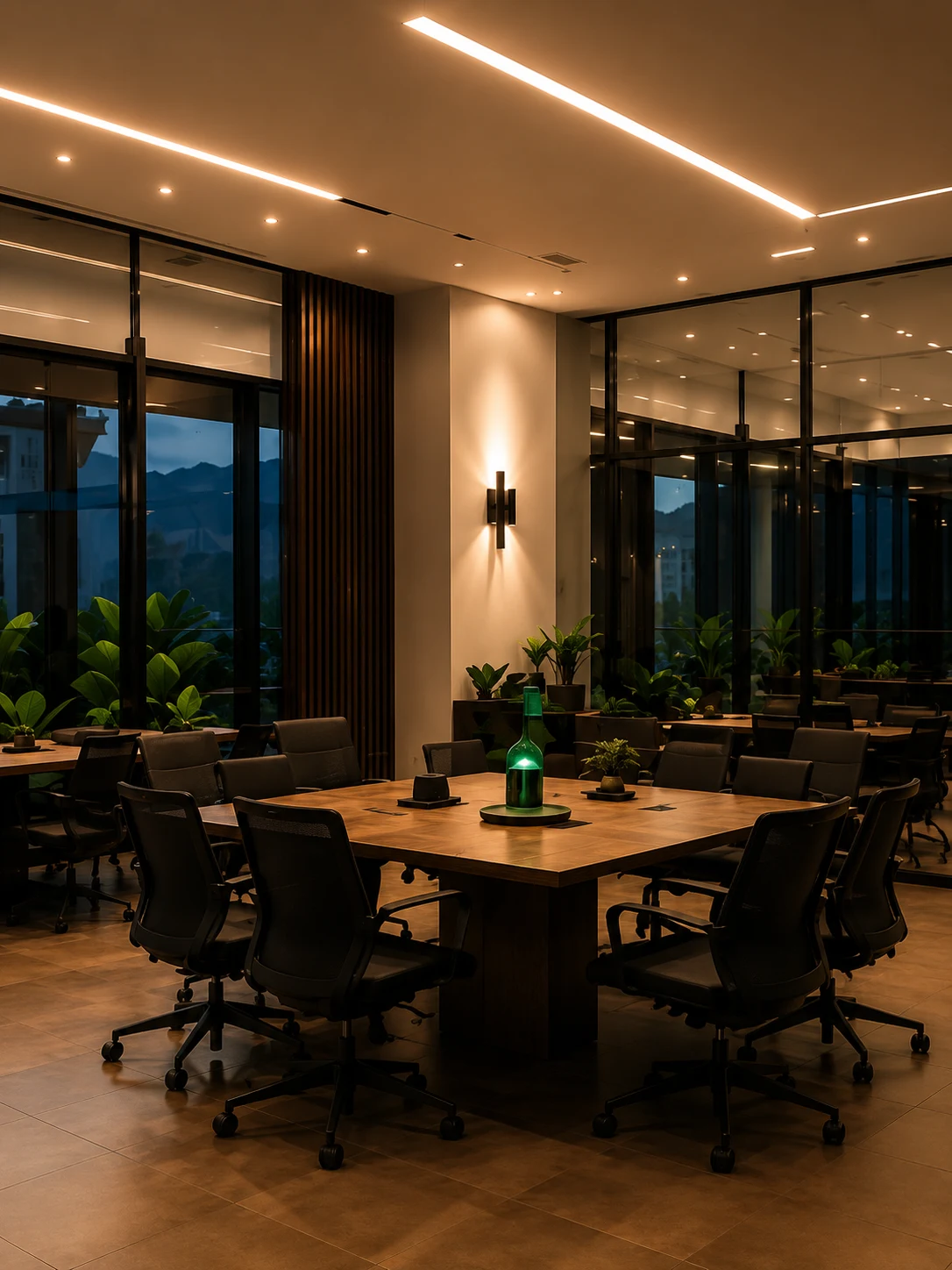 Smart commercial lighting in an office space